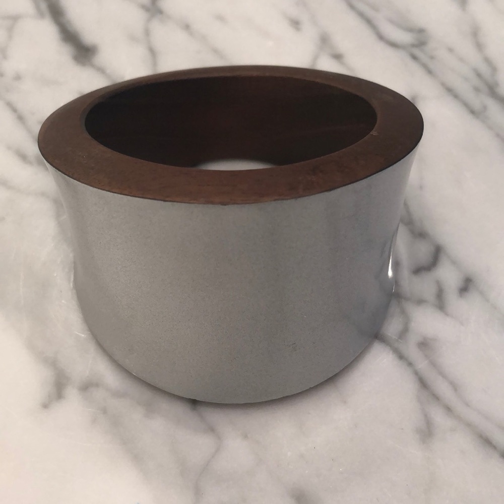 Salvatore Ferragamo wooden silver bracelet
